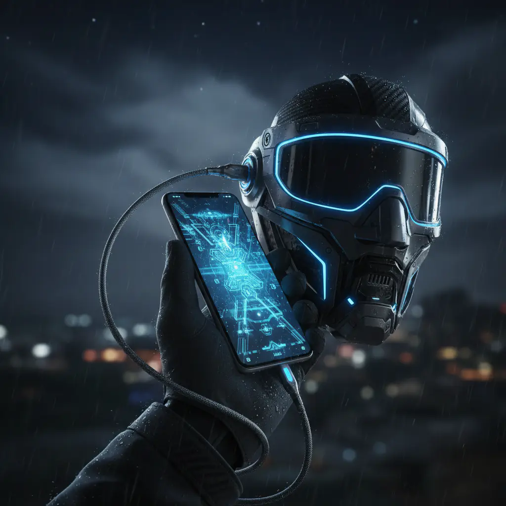 Phone connecting to mask
